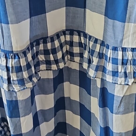J. Crew Factory Blue and White Check and Gingham Sun Dress NWT - Picture 10 of 15